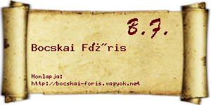 Bocskai Fóris névjegykártya